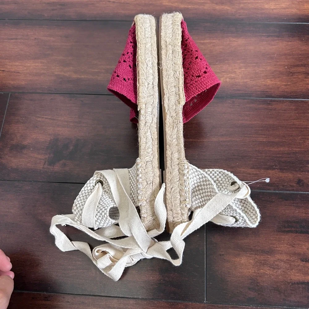 Saludos The Lauren Lace UP Crochet Espadrilles Women's size 10-10.5 NWOB Boho